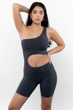 Dolphin Blue Asymmetrical Stretch Solid Bodysuit, Asymmetrical Stretch Solid Color Bodysuit, Fitted Asymmetrical Bodysuit In Solid Color, Fitted Asymmetrical Solid Color Bodysuit, Fitted Asymmetrical Bodysuit, Sassy Pose, Los Angeles Apparel, Bodysuit Jumpsuit, 401k