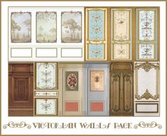 an assortment of victorian wall and door panels