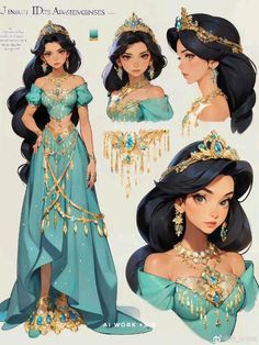 the concept art for disney's princess pocahon