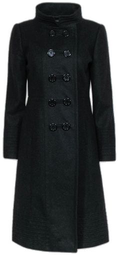 Fitted Winter Sweater Coat With Button Closure, Fitted Sweater Coat With Button Closure For Winter, Fitted Wool Coat For Cold Fall Weather, Fitted Elegant Pea Coat For Winter, Fitted Long Sweater Coat For Cold Weather, Winter Wool Sweater Coat With Button Closure, Fitted Wool Coat With Stand Collar For Fall, Wool Sweater Coat With Button Closure For Winter, Fitted Winter Pea Coat