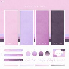 the pink color palettes are all different shades