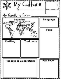 the worksheet for my culture is shown in black and white, with an image of