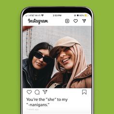 two women are smiling and posing for the camera on their instagram page, one is wearing sunglasses