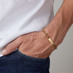 Gold Arm Band, Personalized Bracelet, Men's Bracelet, Unisex Bracelets, Cool Necklaces, Braided Bracelets, Bracelet Gold, Etsy Fashion, Steel Bracelet