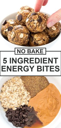 peanut butter energy bites recipe with text overlay