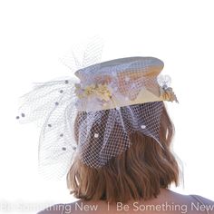 "Vintage Yellow Straw Hat with Netting and Flowers Derby Hat This vintage yellow hat looks like it is probably from the 1050\"s I added some pretty white vintage netting and some pretty flowers to finis off the look. it is in really nice vintage condition Vintage Yellow hat, Straw Hat, pill box hat, hat with Netting, Derby Hat, royal hat, English tea hat, tea party hat, horse races hat," White Cap Mini Hat For Weddings, Wedding And Kentucky Derby Costume Cap, White Vintage Cloche Fascinator, Vintage White Cloche Fascinator, Vintage Cream Fascinator For Spring, Vintage White Bonnet For Wedding, Vintage Spring Wedding Fascinator, Vintage White Wedding Bonnet, White Vintage Wedding Bonnet