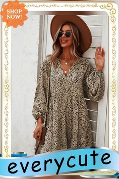 European and American Long Sleeve Fashion Women's Leopard Print Dress Long Sleeve Fashion, Sleeve Fashion, Leopard Print Dress, Color Pick, Print Dress, Leopard Print, Shop Now, Fast Delivery, Long Sleeve