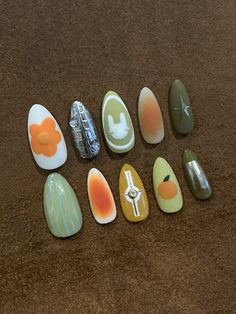 Gel x nails, apres tips, summer nail design, fall nail design, original nail design, bunny nails, matte nails, flower nails Japanese Spring Nails, Japanese Halloween Nails, Japanese Flower Nail Art, Nail Design Fall, Nails Apres, Fall Japanese Nail Art, Fall Nail Design, Gel X Nails, X Nails