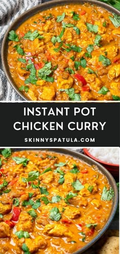 instant pot chicken curry in a skillet