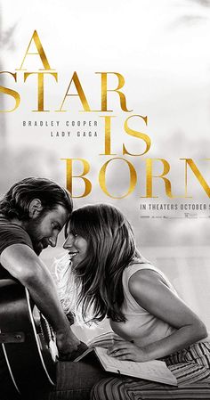 a star is born movie poster with bradley colfer and lady cate on guitar