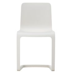 a white plastic chair against a white background