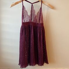 Nwt - New With Tags! Sexy Lacy Plum Purple Nightie By Victoria’s Secret In Size S. Victoria's Secret Party Sleepwear With Lace Trim, Party Sleepwear With Lace Trim And Stretch, Victoria's Secret Party Camisole Sleepwear, Purple V-neck Party Sleepwear, Victoria's Secret Lace Trim Sleepwear For Date Night, Purple Lace Trim Party Sleepwear, Flirty Lace Sleepwear For Party, Plum Purple, Color Purple