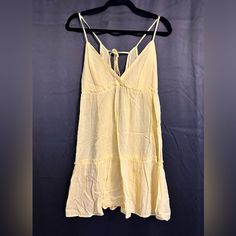 Yellow Forever 21 Dress Size Small New With Tags Slightly See Through Forever 21 Spaghetti Straps Mini Dress For Spring, Forever 21 Summer Dress With Spaghetti Straps, Forever 21 Spaghetti Strap Beach Dress, Casual Brunch Mini Dress By Forever 21, Casual Forever 21 Mini Dress For Brunch, Forever 21 Sleeveless Mini Dress For Beach, Forever 21 Sleeveless Sundress For Brunch, Forever 21 Sleeveless Beach Sundress, Forever 21 Spring Sundress For Brunch