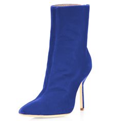 Luxurious Royal Blue Velvet: Crafted with high-quality royal blue velvet material for a sophisticated and elegant look. Pointy Toe Design: Stylish pointy toe silhouette that offers a chic and sleek appearance, complementing various outfits. Stiletto Heel: Fashioned with a slender stiletto heel for added height and a graceful stride. Ankle Boots Style: Versatile ankle-length boots perfect for pairing with dresses, skirts, or jeans for a fashion-forward ensemble. Comfortable Fit: Designed with com Royal Blue Boots, Blue Velvet Boots, Ankle Boots Style, Blue Stilettos, Pencil Heels, White Studs, Velvet Boots, Blue Boots, Pumps Heels Stilettos