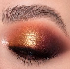 Doe Eye Makeup, Bronze Makeup Look, Nabla Cosmetics, Orange Eye Makeup, Bronze Eye Makeup, Maquillage On Fleek, Bronze Eyeshadow, Gold Eye Makeup