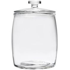 an empty glass jar with a lid