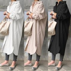 Elegant Long Lapel Neck Long Sleeve Solid Shirt Dress Look Working Girl, Summer Sundress, Long Shirt Dress, Long Summer Dresses, Vestido Casual, Party Dress Long, Dress Robes, Long Shirt, Printed Mini Dress