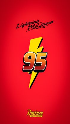 the poster for the 95th anniversary race in red and yellow with lightning queen on it