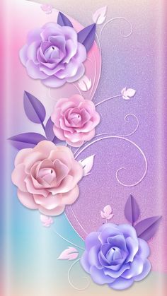 an abstract floral background with pink and purple flowers