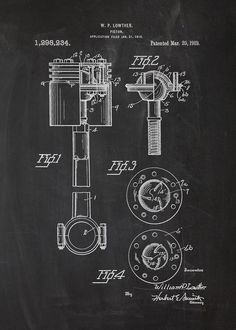 a blackboard drawing of a mechanical device