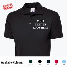 Persoanlised Text & Logo Polo Shirt, Custom Printed Designs T Shirts,  Company Logo Monogrammed Tops, Any Text Golf Shirts, Free UK Delivery Clearance Sale Alert! 🎉 🔔 Please note: These items are on clearance. 🔸 To purchase the set of "2 items," add each item separately to your cart and proceed to checkout. 🌟 Limited time offer: Get 70% off our entire stock! Don't miss these amazing prices for gifts your loved ones will adore. Act now! 🎁❤️ 👕 Explore our expertise in personalized clothing and accessories, where quality meets affordability. Let us bring your designs, logos, and imaginations to life on stylish apparel just for you. 💌 We're here for custom orders! Simply send us a message, and we'll reply promptly. 🌟 PRODUCT DETAILS 🔍 🔸 Material: 50% Polyester, 50% Cotton 🔸 Weight: Collared Cotton T-shirt With Logo Print, Cotton Collared Top With Logo Print, Collared Cotton T-shirt With Letter Print, Cotton Collared T-shirt With Letter Print, Cotton Polo Collar Shirt With Logo Print, Cotton Polo T-shirt With Logo Print, Fitted Cotton Polo Shirt With Branding, Cotton Polo Collar T-shirt With Letter Print, Fitted Polo Collar Top With Branding