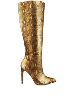 Step out in style with the Weist Women's Leather Boots. These versatile and eye-catching heels feature a vegan leather upper, man made sole, and side zipper closure for easy on and off. The heel measures approximately 6"H for a stylish and comfortable lift. Imported for high-quality craftsmanship, these heels are perfe Trendy Gold Leather Boots, Trendy Gold Heels For Fall, Gold Heels For Fall, Chic Gold Boots Medium Width, Elegant Gold Boots Medium Width, Designer Patent Leather Fall Heels, Designer Fall Patent Leather Heels, Golden Fashion, Women's Leather Boots