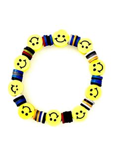 Smiley Kids Elastic Bracelets – IDEA LOCAL Cheap Smiley Face Fun Bracelets, Kids Bracelet, Elastic Bracelets, Kids Bracelets, Clay Bead, Bead Bracelets, Elastic Bracelet, Polymer Clay Beads, Online Jewelry Store