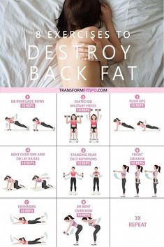 Lower Back Fat, Back Fat Workout, Back Fat, At Home Workout Plan, Body Fitness, Fat To Fit, Back Exercises