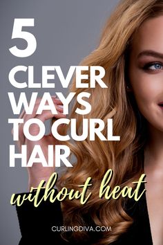 If you love curls but want to avoid heat, I got good news for you. You can curl your hair without heat! Check out these 5 different ways to curl your hair naturally, avoiding curling irons and other heat styling tools. This is perfect for those who want to take a break from heat styling without sacrificing your hairstyle. #noheat #heatless #heatfree #curls Heatless Styles For Medium Hair, Curl Hair Easy Hacks, How To Get Wavy Curls Without Heat, How Can I Curl My Hair Naturally, No Heat Curling Methods, How To Get Waves Without Heat, Curling Long Hair Without Heat, No Heat Styling, Cold Curls Hair