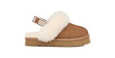 Shop the kids' Funkette slipper at ugg.com for FREE shipping on full-price orders! Ugg Slippers Kids, Funkette Ugg Slippers, Ugg Slippers With Strap, Ugg Funkette, Brown Uggs, Baddie Style, Pretty Shoes Sneakers, Sheepskin Slippers, High Heel Slippers