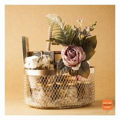 a basket filled with lots of different types of items