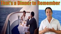 a man standing in front of a table on top of a boat next to the ocean