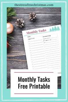 the free printable christmas worksheet is shown with pine cones and firs