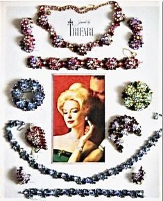 Jewelry Advertising, Ad Jewellery, Jewellery Advertising, 1960 Jewelry, Trifari Jewelry, Jewelry Ads, Antique Jewellery, Vintage Costume Jewelry, Vintage Jewellery