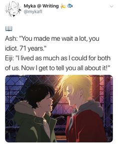 two people standing next to each other with text that reads, ash you made me wait at