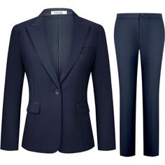 *Classic Stylesuit Blazer:One Button Closure,Peak Lapel Collar,Single Vent,One Chest Pocket,Two Side Flap Pockets;Suit Pants:Flat Front,Zipper Fly,Button End And Adjustable Waist,Two Front Slash Pockets. *Peak Collar Design, More Suitable For Formal Occasionsthis Comfortable Women's Jacket Pants Suit Is Suitable For Many Occasions:Work/Office/Business Meeting/Casual/Party/Job Interview/Vacation/Dating, Easily Manage Any Occasion And Show A More Professional Look,You Can Wear Forever To Work. *Mo Career Suits With Single Breasted Lapel Collar, Single Breasted Suits With Lapel Collar For Career, Career Suits With Single Button And Lapel Collar, Fitted Workwear Pantsuit With Buttons, Fitted Long Sleeve Pantsuit With Button Closure, Fitted Pantsuit With Buttons And Suit Collar, Fitted Pantsuit For Work With Buttons, Fitted Pantsuit With Buttons For Work, Tailored Long Sleeve Suits For Career