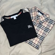 2 Burberry Dress Shirts Black-Size 5 Burberry Plaid- Size 8 Both Run Small Black Shirt Has Stitching On Front Of Shirt. Shown In Photos. Burberry Shirts, Burberry Plaid, Black Shirt Dress, Kids Shirts, Black Shirt, Burberry, Button Down Shirt, Shirts Tops, Plaid