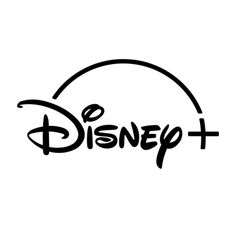 the logo for disney plus, which is black and white