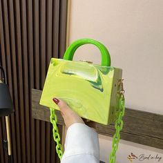 Bird in Bag - Bag female new acrylic chain bag plastic crossbody bag handbag small square bag female bags Shoulder Bag Designer, Yarn Bag, Purse Fashion, Party Clutch, Luxury Purses, Fancy Bags, Pretty Bags, Women Party, Small Crossbody Bag