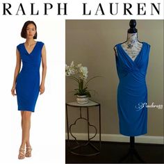 Lauren Ralph Lauren Pleated Jersey Dress Never Used Without Tags Excellent Condition Stretchy Material Free Smoke House/ Environment Shipping Monday To Friday Make Bundle And Save Musica: Mint Leaves Msico: Jeff Kaale Casual Blue Ralph Lauren Dress, Ralph Lauren Blue Summer Dress, Ralph Lauren Summer V-neck Dress, Elegant Blue Ralph Lauren Dress, Casual V-neck Ralph Lauren Dress, Ralph Lauren Dresses, Ralph Lauren Dress, Ralph Lauren Blue, Mint Leaves