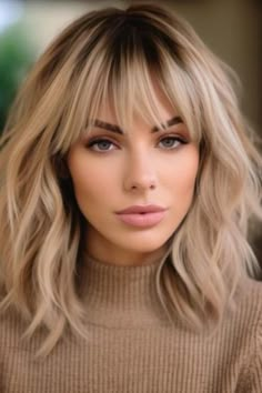 Haircuts With Fringe And Layers, Medium Hair With Bangs Blonde, Medium Length Haircut With Bangs Blonde, Blonde Bob Hairstyles With Fringe, Hairstyle With Short Bangs, Medium Blonde Hairstyles With Bangs, Short Hair With Long Layers And Bangs, Short Hair Styles With Fringes, French Bob With Bangs Mid Length