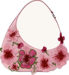 Evening Bags With Embroidered Logo, Pink Handheld Embroidered Shoulder Bag, Spring Bags With Embroidered Logo For Daily Use, Spring Bags For Daily Use With Embroidered Logo, Pink Embroidered Shoulder Bag, Pink Rectangular Baguette Bag For Spring, Embroidered Shoulder Bag, Loafer Mules, Bag Handle