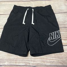 Nwt!!! These Brand New Nike Shorts Do Not Have Any Damages Whatsoever A Great Add To All Nike Wardrobes! Black Cotton Swim Trunks With Pockets, Casual Black Short Swim Trunks, Casual Black Swim Trunks, Casual Black Cotton Swim Trunks, Casual Nike Swim Trunks With Built-in Shorts, Casual Nike Swim Trunks, Casual Black Nike Shorts, Nike Shorts Men, Boys Nike Shorts