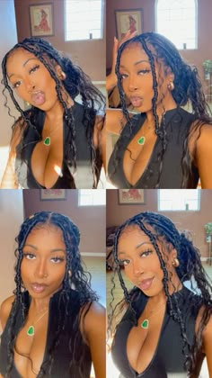 Box Braids For Vacation, Outfits With Faux Locs, Short Vacation Hair For Black Women, Vacation Locs For Black Women, Distressed Locs With Curls, Hairstyles For Jamaica Vacation, Curly Vacation Hairstyles, Hairstyles For Vacation Black Women, Boho Locs Hairstyles