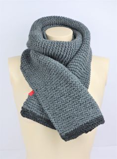 Handmade scarf in soft wool, gray color. Classic scarf unisex for men or women. A great winter season accessory. Versatile scarf, ideal for both elegant and casual outfits. A beautifully knitted scarf, realised with love and care in every stitch. The article is placed in a fabric bag for a special gift! Please note that i work in a smoke and animal free environment. . . . . . . . . . . . . . . . . . . . . . . MORE INFO _ 100% pure wool italien scarf gray: _ inch 63" x 8.66"   -   (cm 150 x 22) Scarf Knitted, Gray Cap, Scarf Wool, Handmade Scarf, Handmade Scarves, Long Scarf, Fabric Bag, Soft Wool, Handmade Knitting