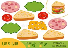 a sandwich cut and glue pattern for kids