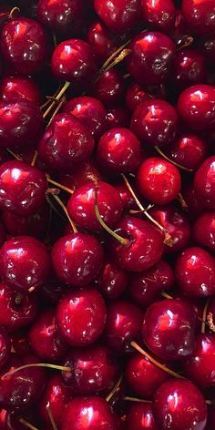 a pile of cherries sitting on top of each other