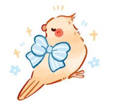 a bird with a bow on its back