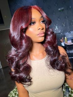 Burgundy Hair Black Women, 26 Birthday, Colourful Hair, Birthday Hairstyles, Hd Lace Frontal, Hairstyle Inspo, Birthday Hair, Sew Ins