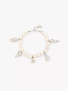 Vivienne Westwood Jewellery, Pearl Charm Bracelet, Pearl Charms, Swarovski Pearls, Vivienne Westwood, Charm Bracelet, Brass, Bracelet